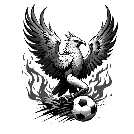 Phoenix Rising From The Ashes -Fire - Freedome Soccer