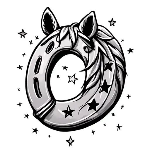 Girly Horse Shoe With Stars