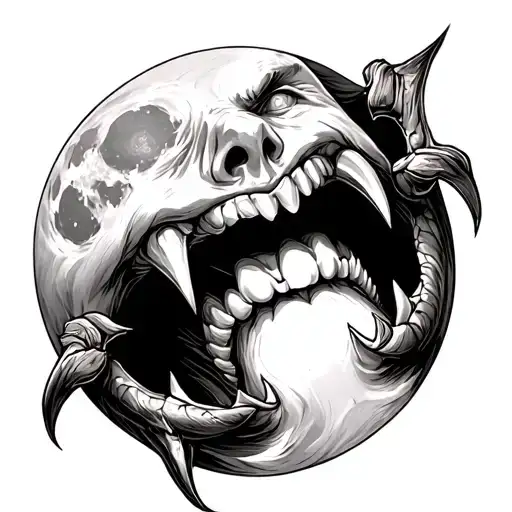 Vampire Fangs And A Full Moon