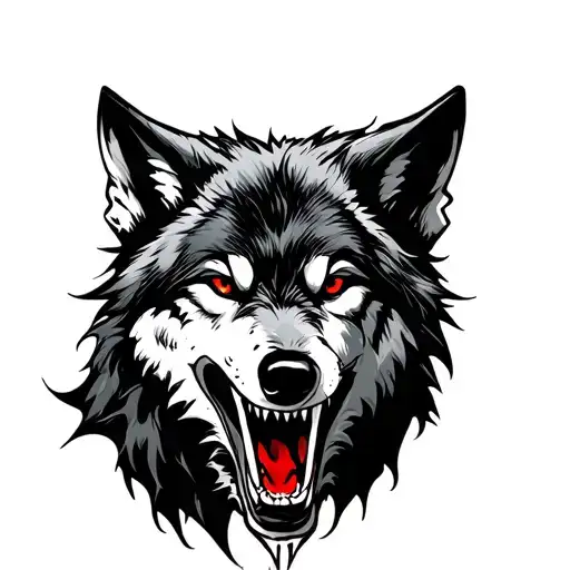 Vampire Fangs And A Wolf