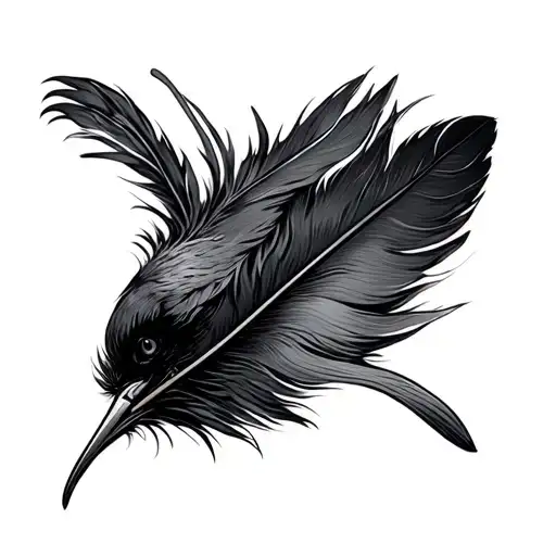 Lighter With Raven Feather On It