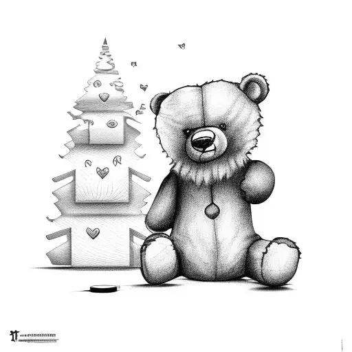 Teddy Bear Sitting Under A Tree