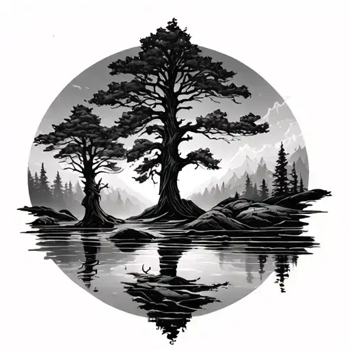 Nature With Trees And Viking