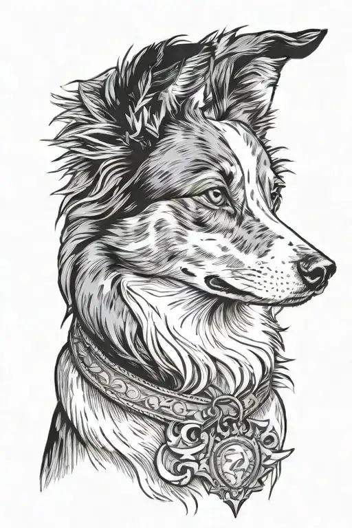 Burder Collie Portrait With A Chihuahua