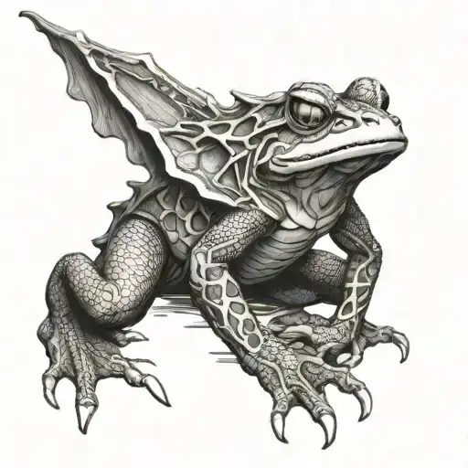 Dragon Hunter Frog Half Sleeve Tattoo Design