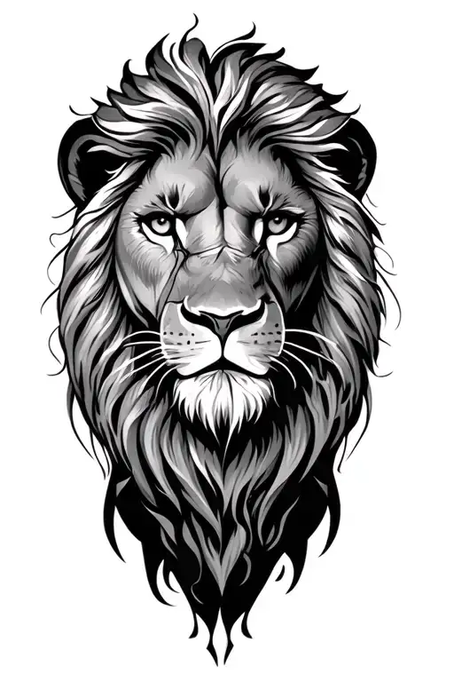 Lion Head Combined With Date And Time Clock