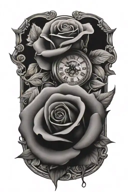 Tattoo Of A Rose And 4 O'clock Magic Shop