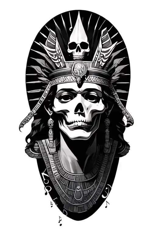 Osiris With Skulls And Spirits Surrounded Bij Musicnotes