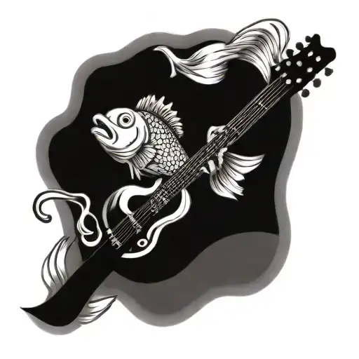 Fish Using A Syringe And Playing Guitar