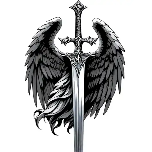 Excalibur Sword St Michael Angel Wings