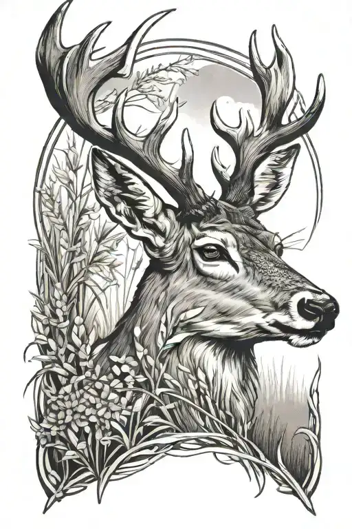 Deer And Grass