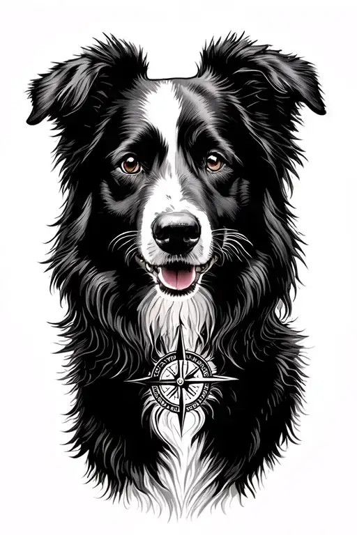 Border Collie Compass Rose