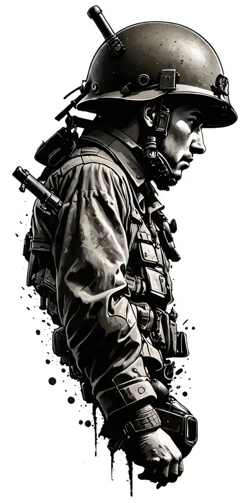 World War 2 Collage Tattoo Design