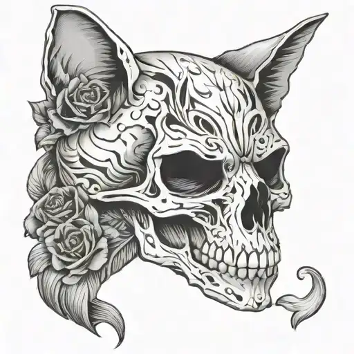 Cat Skull Adorned