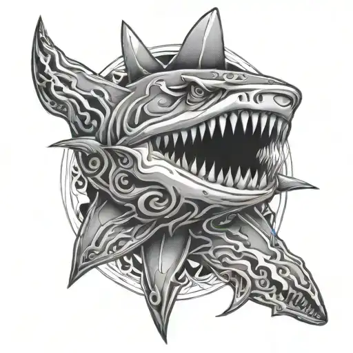 Native Plenisian Shark Teeth On Forearm