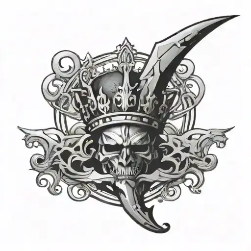 Trident Lying Below A Crown