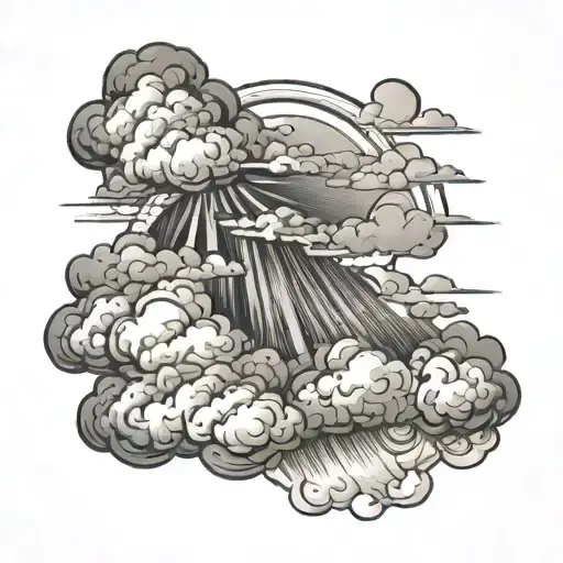 Natural Clouds With Rays Of Sun