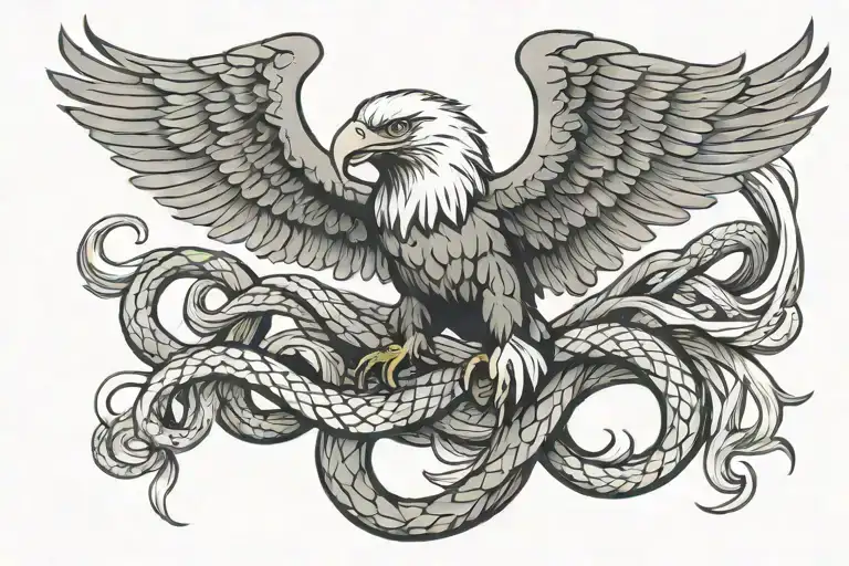 Eagle On Snake