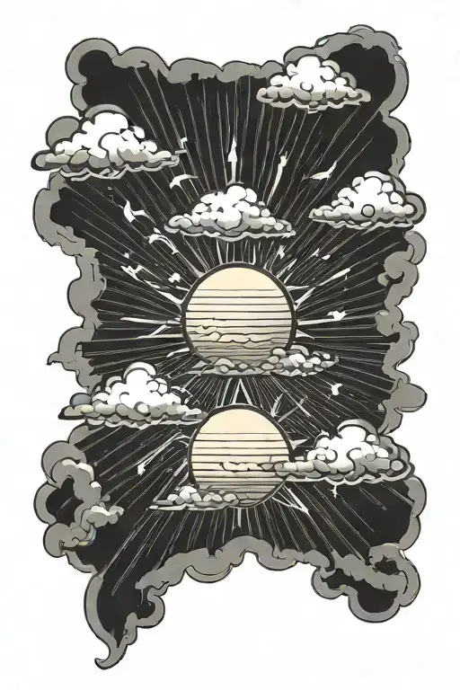 Natural Clouds With Rays Of Sun On