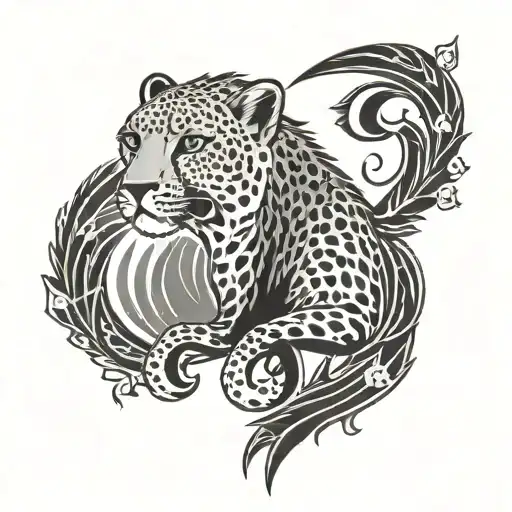 Cheetah In The Albanian Eagle Outline