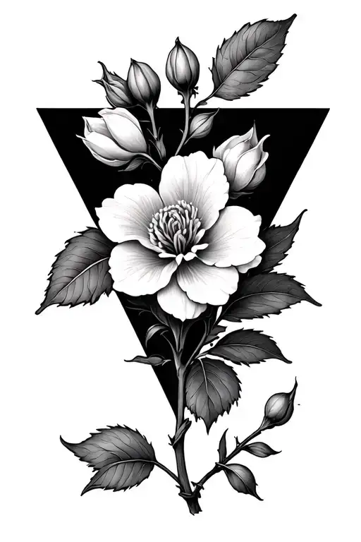 Honeysuckle Flower With A Triangle