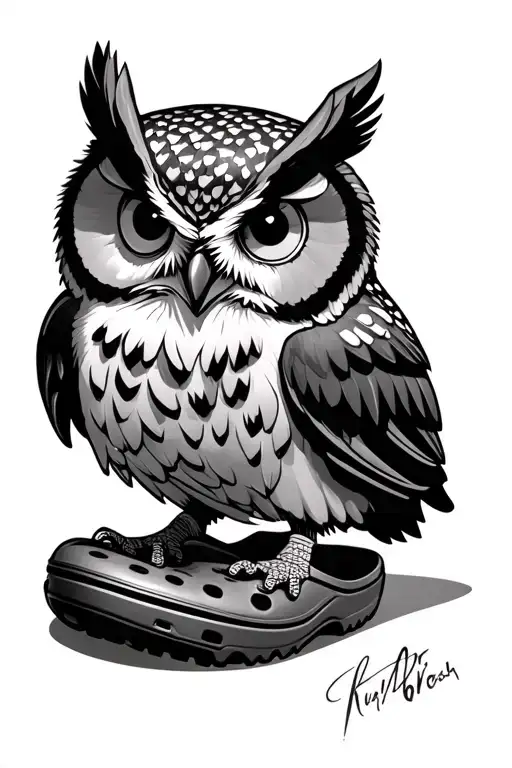 Owl Wearing Crocs