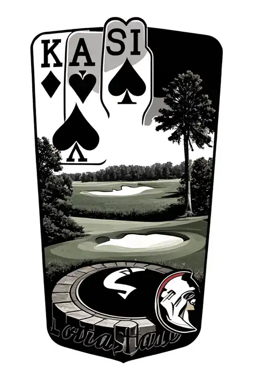 Florida State Seminoles Logo And Poker Hand In Front Of A Golf Course