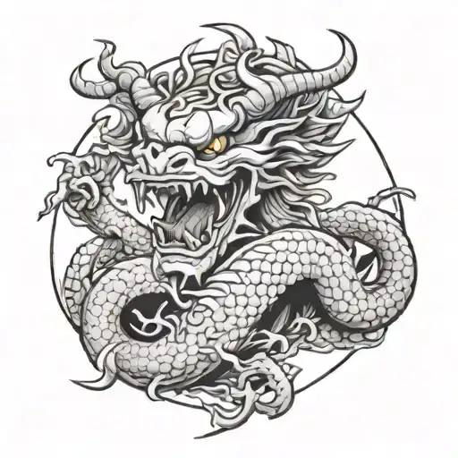 Oni And Dragon Wrapped