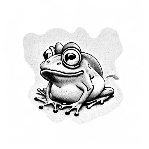 Cartoon Frog Running With Sweatband