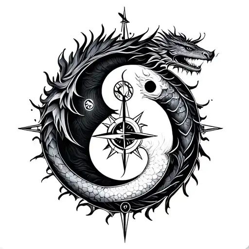 Dragon Compass Ying And Yang