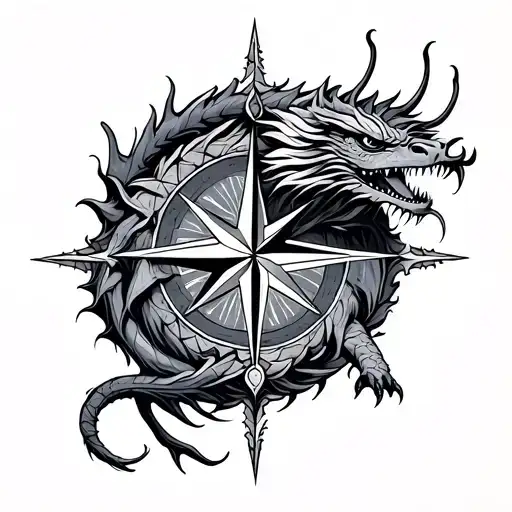Dragon Compass Intertwined