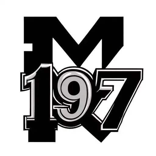 Make The Number 1973 With The Letter M In The Background
