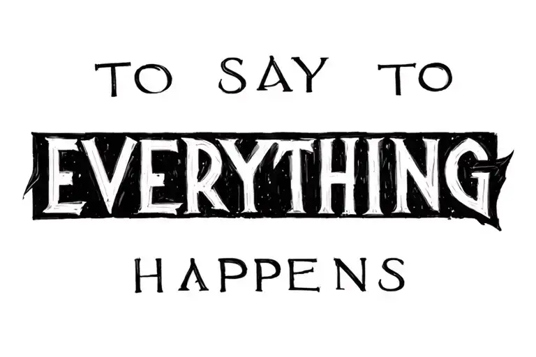 To Say Everything Happens