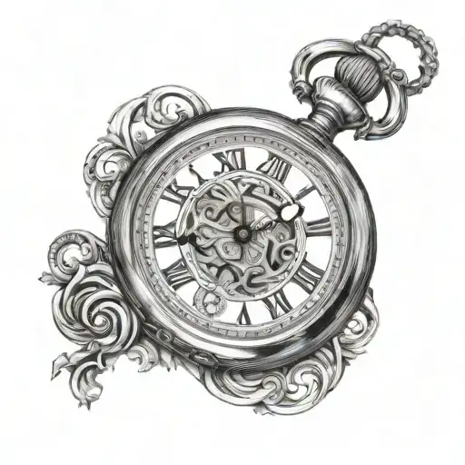 Pocket Watch With Classic Hands And Hours In Roman Numerals