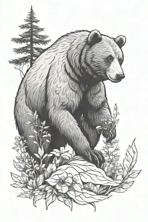 Female Bear In Nature Representing Inner Child