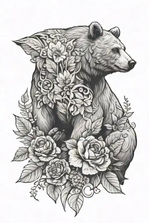 Female Bear In Nature Representing Power And Strength