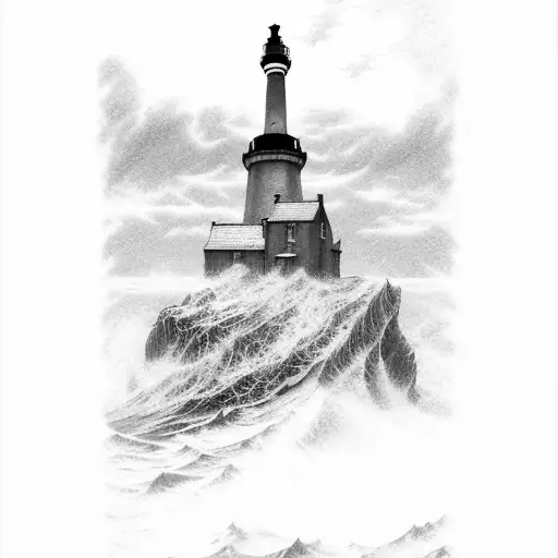 Frozen Sea Storm Lighthouse Gustave Dore