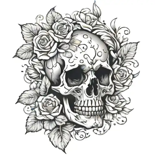 Skulls And Flowers Girly