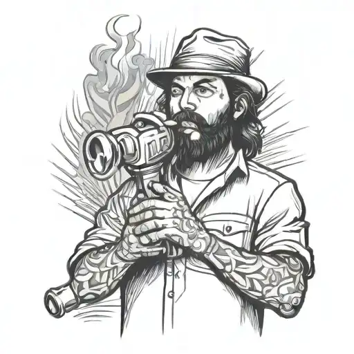 Christian Painting Of An Anarchist Holding Molotov Cocktail