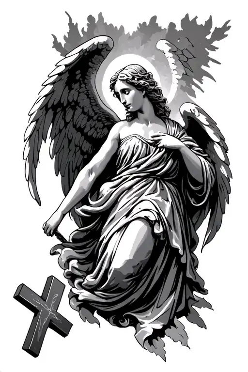Angel Holding Cross