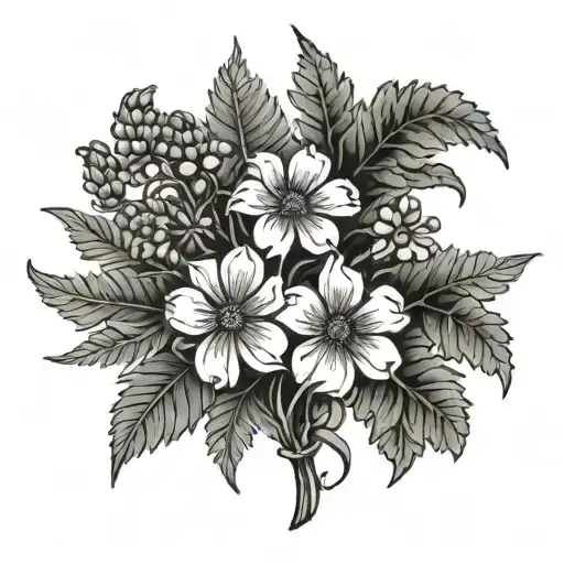 Fern Shamrock Edelweiss Bouquet