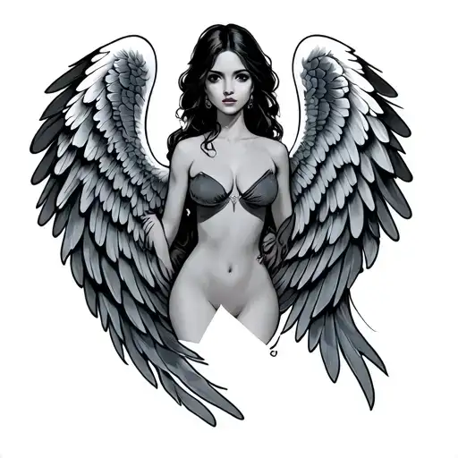 Angle Female Wings Modest