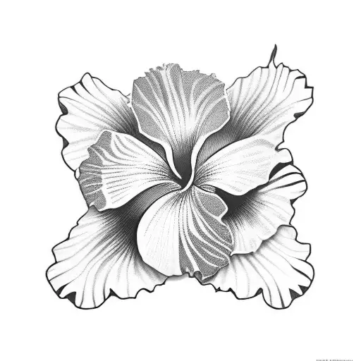 Traditional Hawaiian Tribal Design Incorporating Hibiscus Flowers