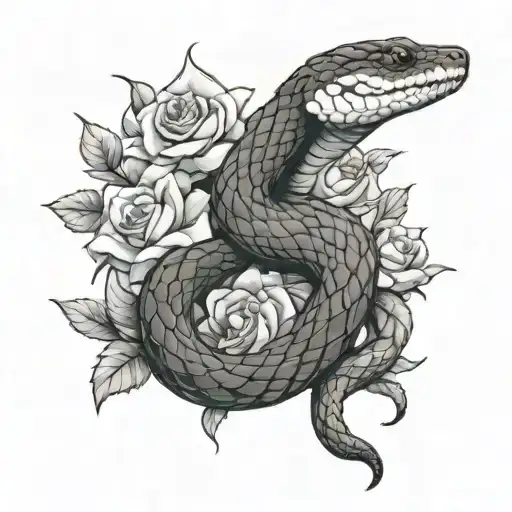Snake With Flowers