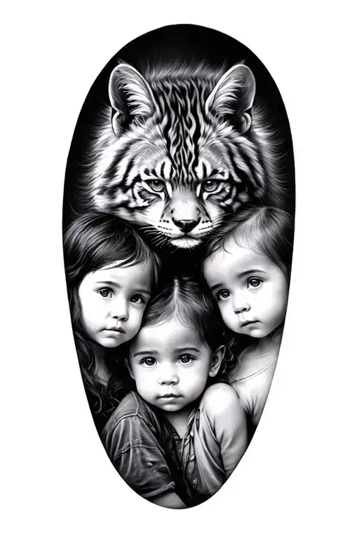 Animal Tattoo Featuring My Two Children For A Female