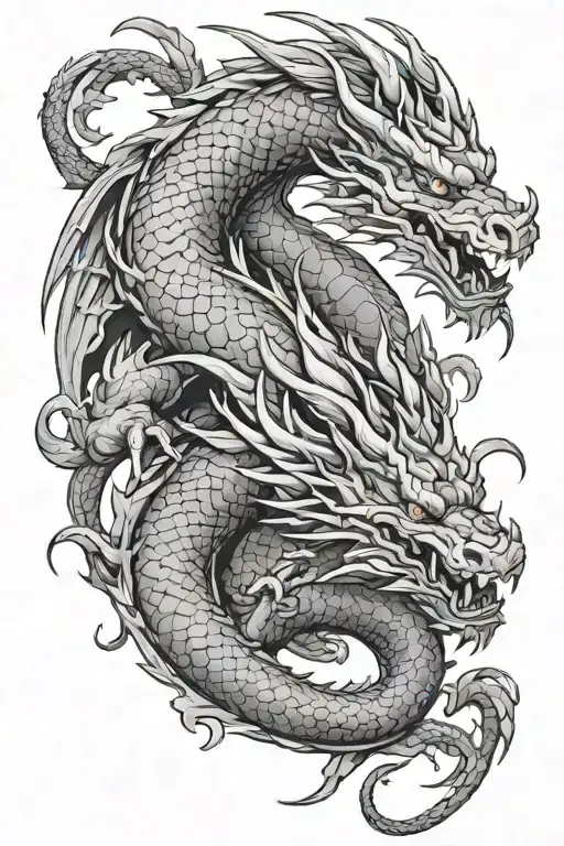 Blackwork American Dragon