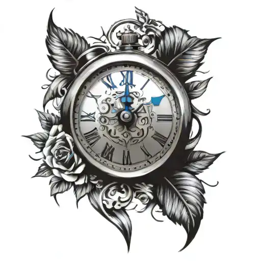 Clock With Blue Ticks