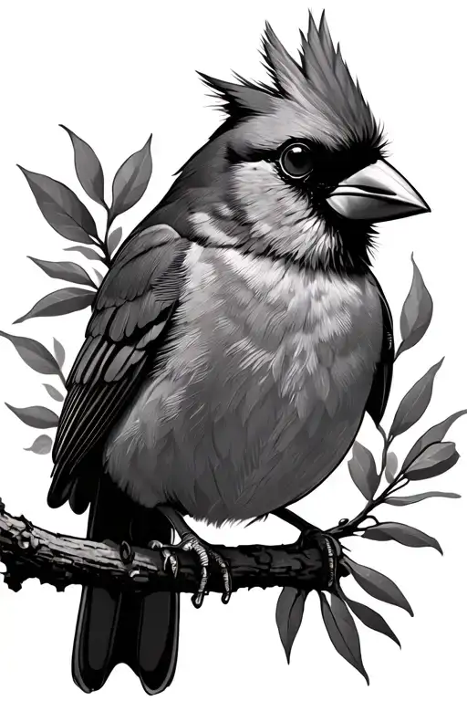 Cardinal Perched On Branch