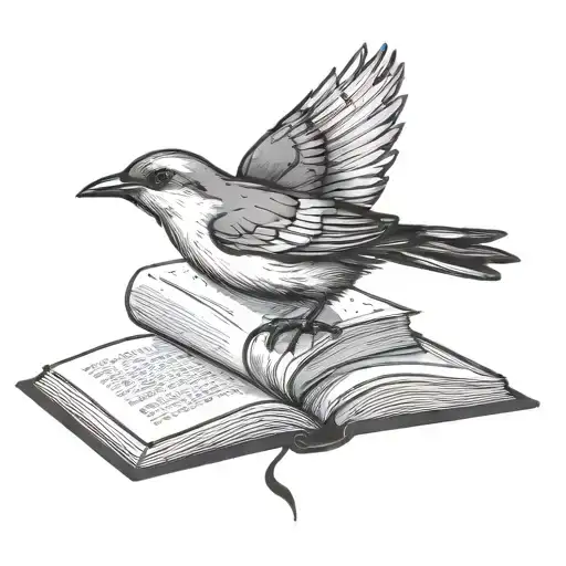 Minimalist Bird Attached To Book