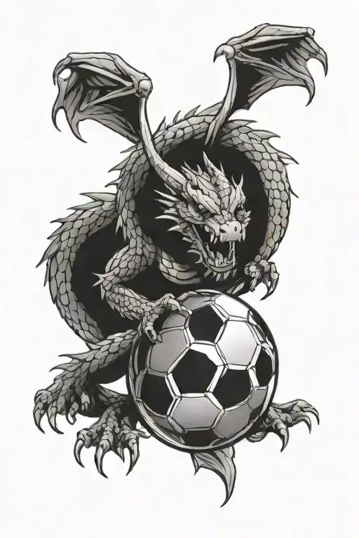 Dragon With Soccer Ball
